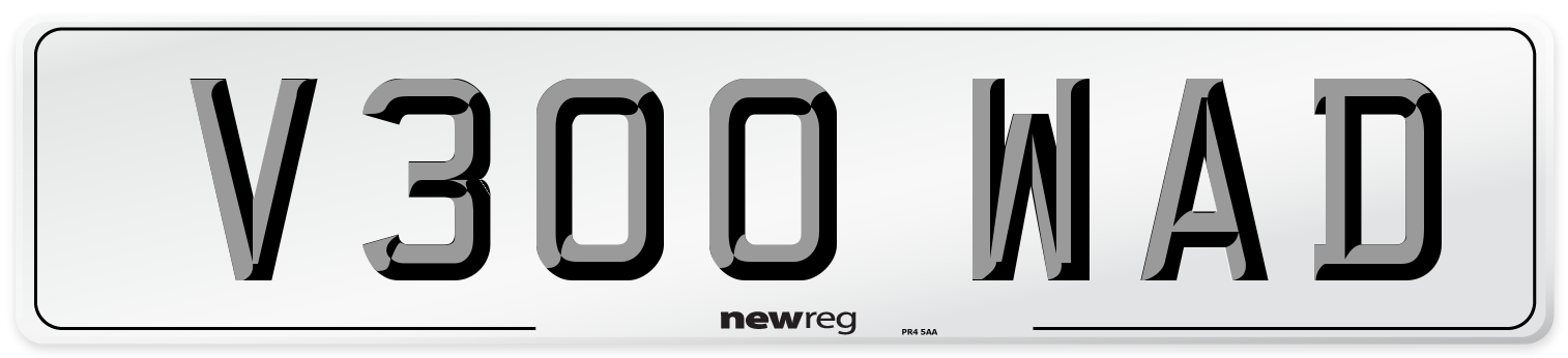 V300 WAD Number Plate from New Reg